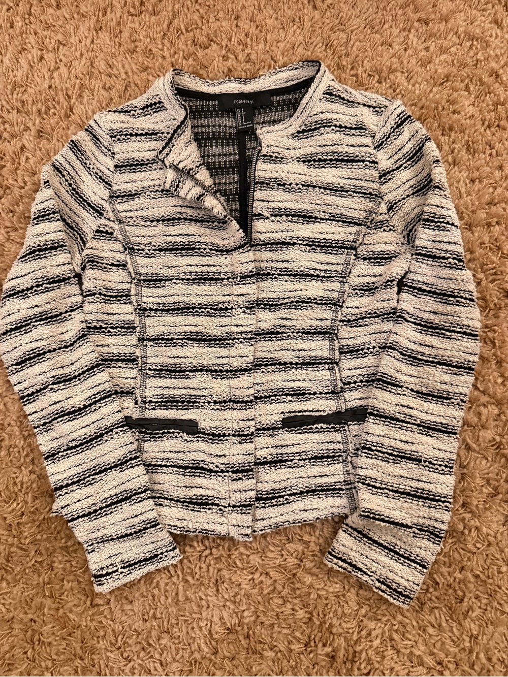 Forever 21 Black & White Tweed Style Jacket